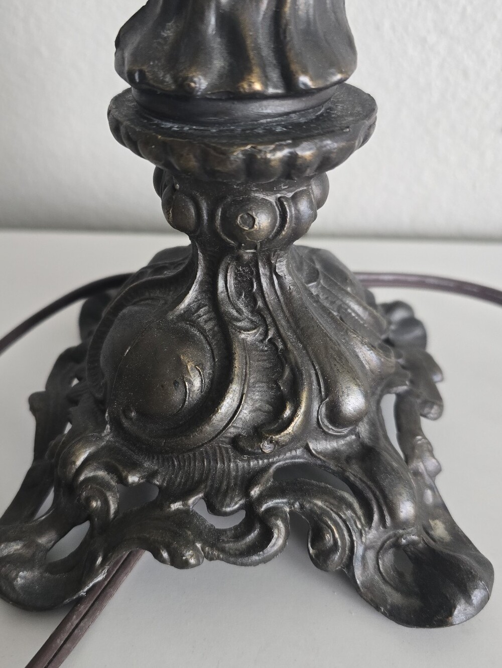 Brass Art Decco Victorian Lamp Standing Woman - Picture 7 of 8